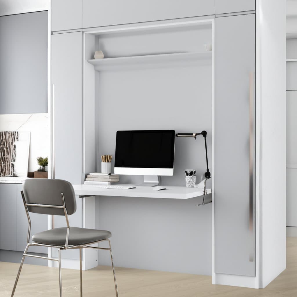 Featured image for Vertical Murphy Desks Save 80% Space in Tiny Homes