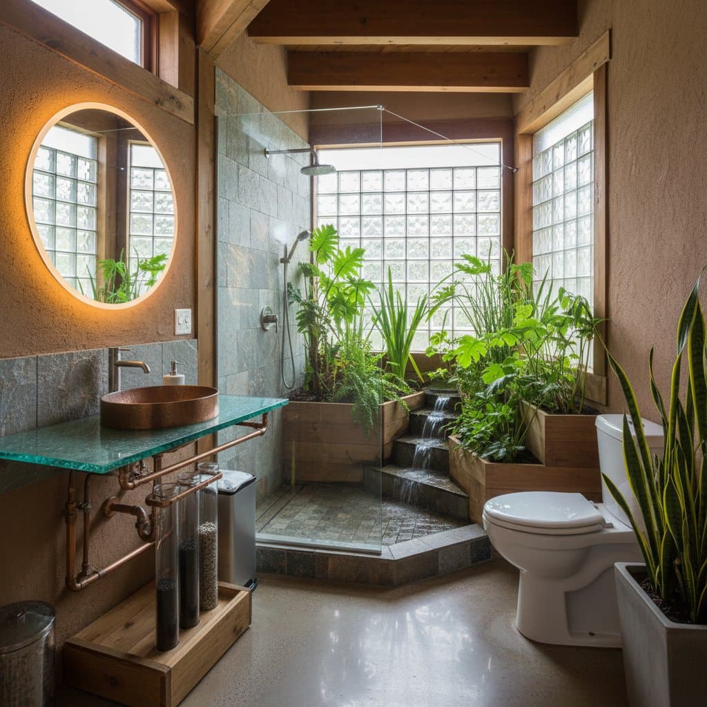 Featured image for Earthship Bathrooms Recycle Water Through Living Systems
