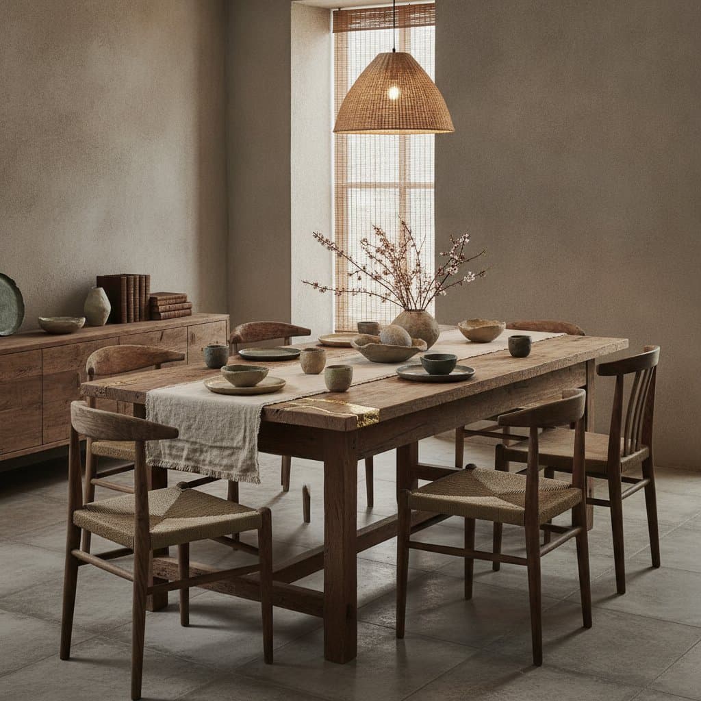 Featured image for Imperfect Materials That Create Calmer Dining Spaces