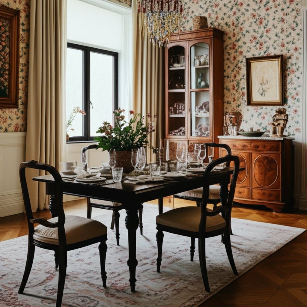 Featured image for Grandmillennial Style Brings Warmth Back to Dining Rooms