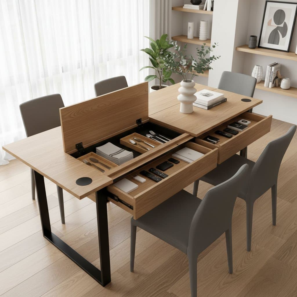 Featured image for Hidden Storage Dining Tables Redefine Multifunctional Living