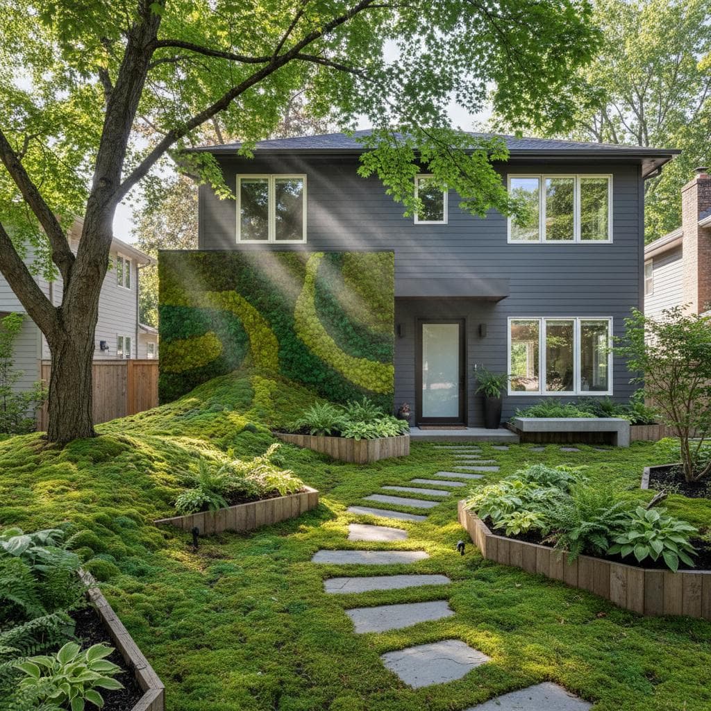 Featured image for Moss Walls Replace Lawns in Shaded Front Yards