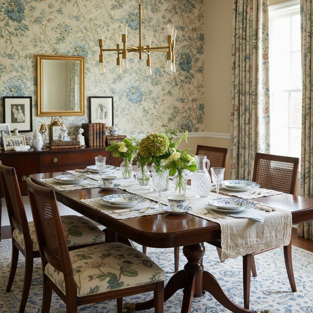 Featured image for Grandmillennial Style Brings Dining Rooms Back to Life
