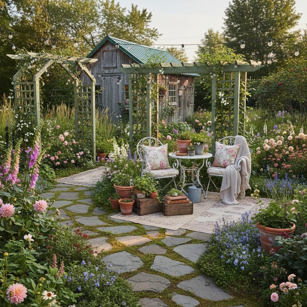 Featured image for Grandmillennial Gardens Bring Vintage Soul to Backyards