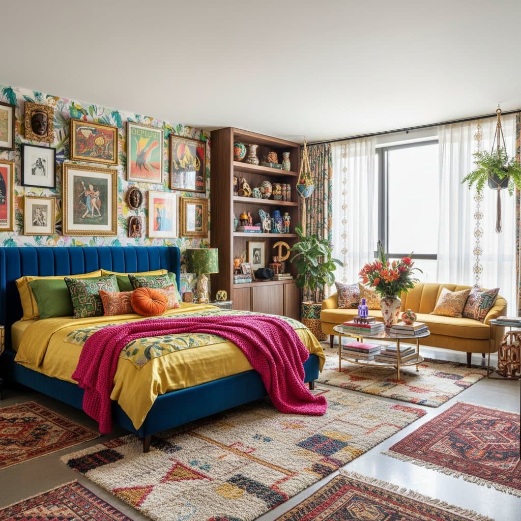 Featured image for Why Color Psychology Makes Maximalist Bedrooms Work
