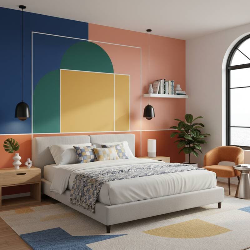 Featured image for Color-Blocking Bedrooms Replace Beige Interiors