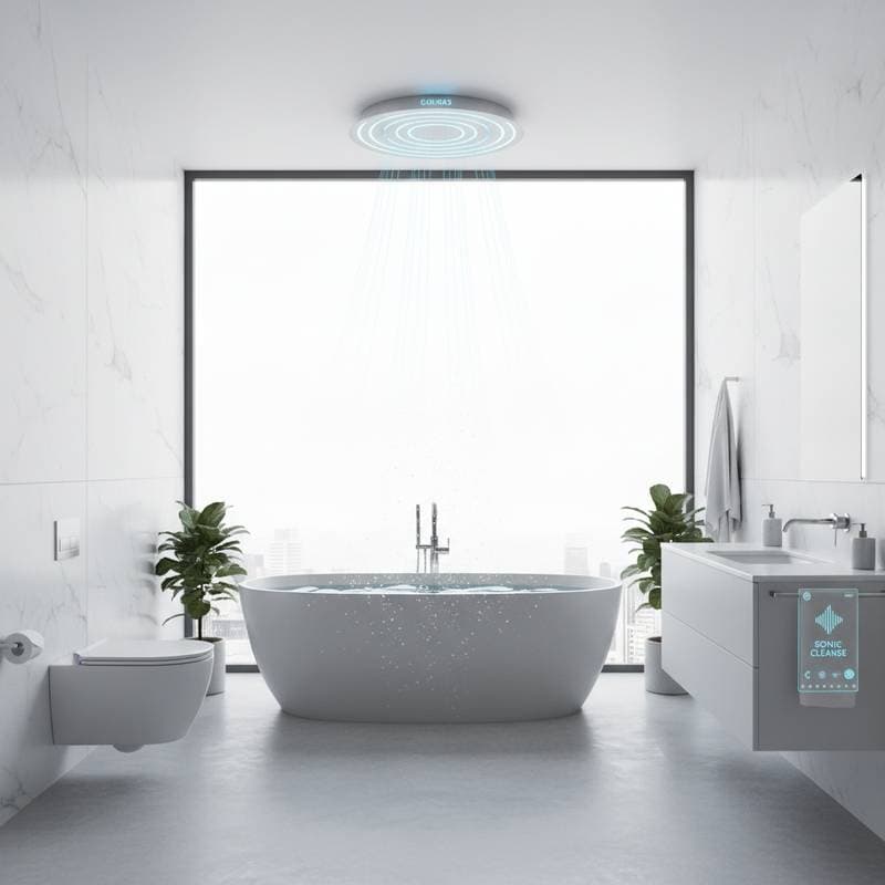 Featured image for Ultrasonic Cleaning Erases Bathroom Grime Without Scrubbing