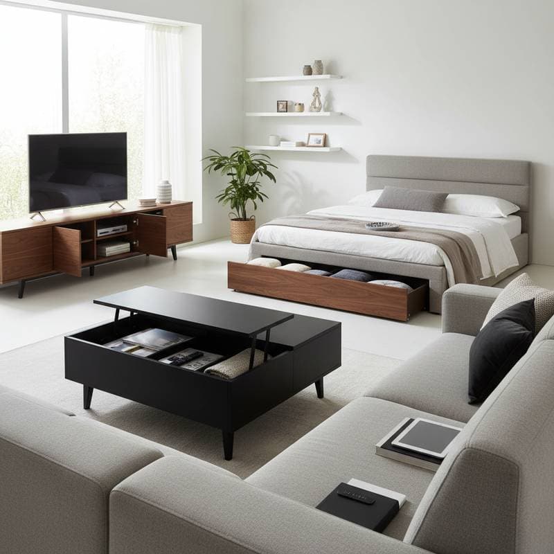 Featured image for Hidden Storage Furniture Keeps Rooms Calm and Tidy