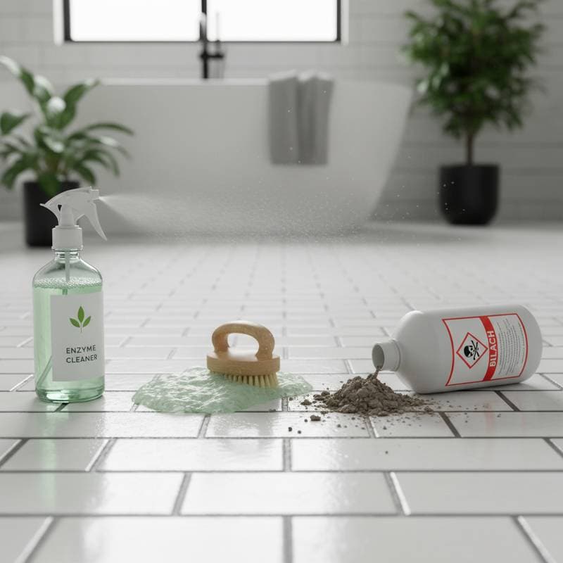 Featured image for Why Enzyme Cleaners Work Better Than Bleach on Grout