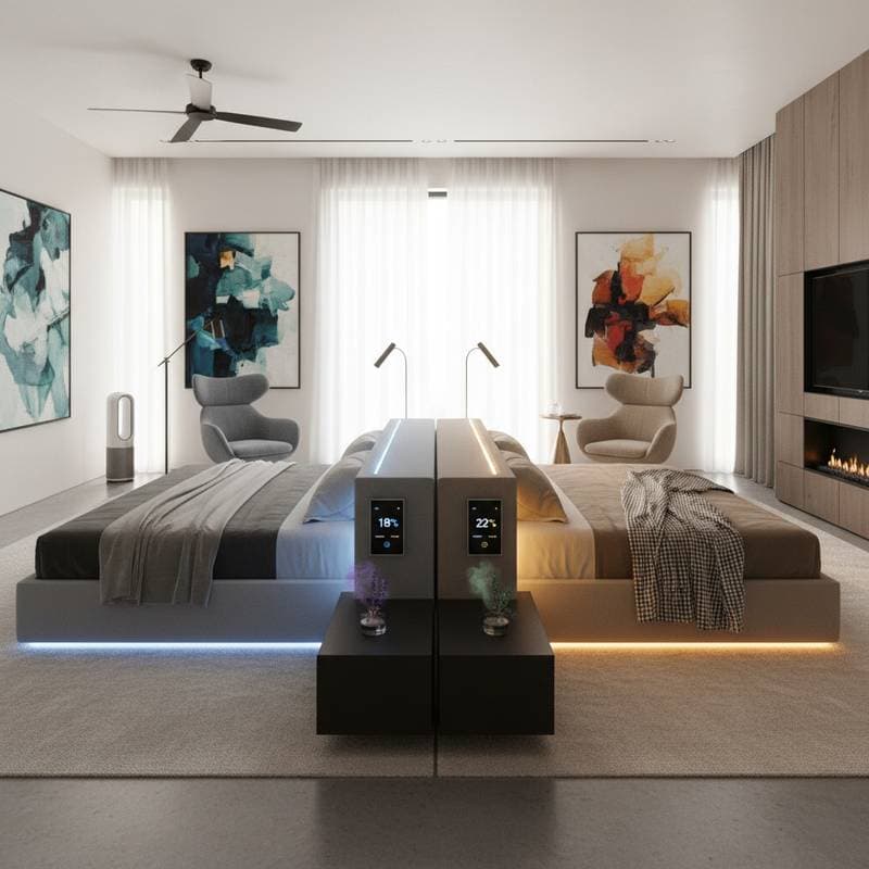 Featured image for Dual-Zone Bedrooms Let Couples Sleep Better Together